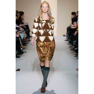 Marni Printed Cotton Poplin Square Neck Blouse - IT 38